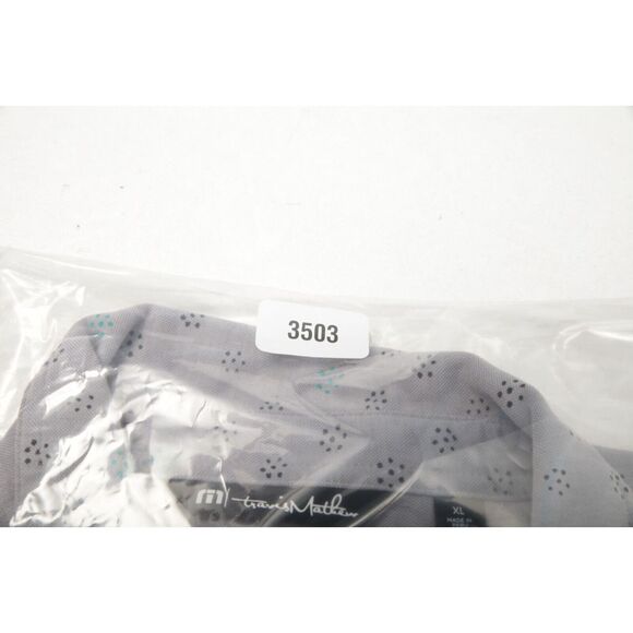 Travis Mathew Polo Shirt Mens Extra Large Gray Geometric Hawk Pointe Logo - Picture 10 of 10